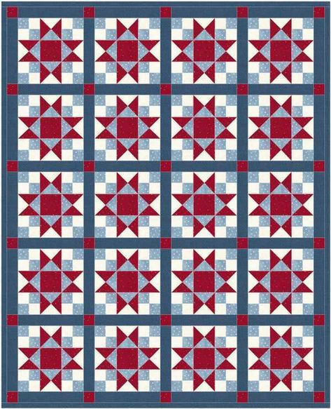 ohio-star-4-patch-quilt Ohio Star Quilt, Quilt Painting, 4 Patch Quilt, Liberty Quilt, Ohio Star, Feather Quilt, Quilt Studio, Barn Quilt Designs, Quilt Sewing Patterns