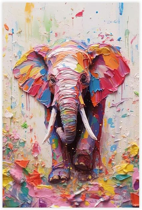 Elephant Painting Canvas Acrylics, Elephant Painting Acrylic, Abstract Elephant Painting, Colorful Elephant Painting, Elephant Oil Painting, Elephant Paintings, Elephant Painting Canvas, Elephant Sketch, Canvas Art Painting Acrylic