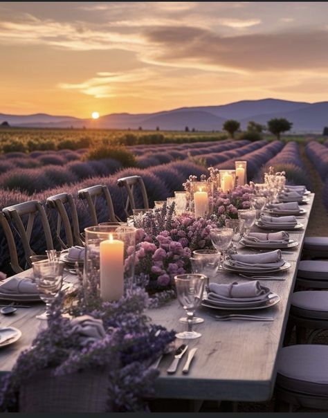 Moorish Architecture, Field Wedding, Provence Lavender, Lavender Garden, Lavender Field, Beautiful Table Settings, Lavender Farm, Dinner Themes, Strawberry Fields