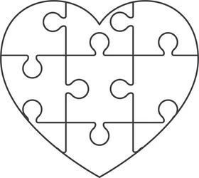 Heart in puzzle pieces icon Royalty Free Vector Image Heart Shaped Puzzle Template, Puzzle Piece Template, Christmas Gift Tags Diy, Emotions Activities, Puzzle Crafts, Heart Puzzle, Leaf Stencil, Printable Puzzles, Heart Canvas