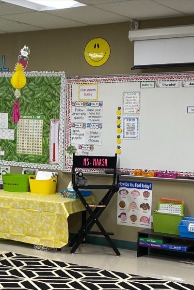 I LOVE this director's chair! It's perfect for my classroom. I used my Silhouette to add my name in vinyl to personalize it. It goes so well in my pineapple and flamingo themed classroom. My students also love using it as our Author's Chair. You won't be disappointed!

As an Amazon Associate, I earn from qualifying purchases. Teacher Chair Comfy, Classroom Teacher Chair, Teacher Chairs For Classroom, Teacher Director Chair, Rocking Chair Teacher, Authors Chair, Teacher Chair, Teacher Chairs, Director's Chair