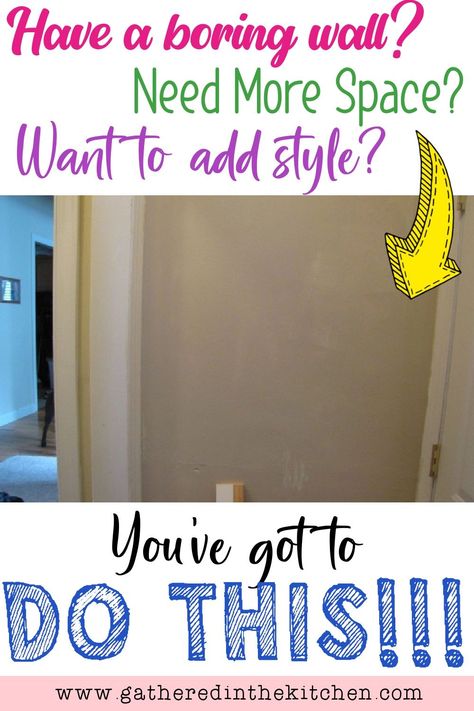 Learn how to add function and style to a boring wall in your home with this easy step-by-step tutorial for a behind the door coat rack. | Gathered In The Kitchen Coat Rack Diy Wall, Diy Coat Hooks, Door Coat Rack, Diy Coat Rack, Diy Hooks, Add Storage, Diy Building, Coat Rack Wall, Craft Room Organization