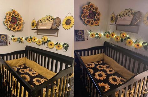 Winnie The Pooh And Sunflower Nursery, Sunflower Nursery Theme Girl, Sunflower Nursery Ideas, Sunflower Nursery Theme, Dipper Bag, Peanuts Nursery, Baby 2024, Baby Ray