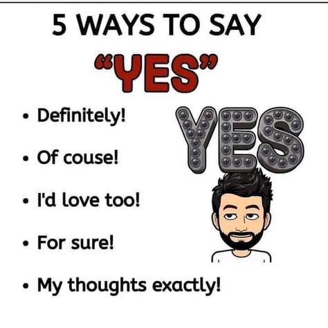 Ways To Say Yes, Ways To Say Hello, Basic English, Social Emotional Development, Learn English Vocabulary, Emotional Development, Quick Jokes, Say Yes, Social Emotional