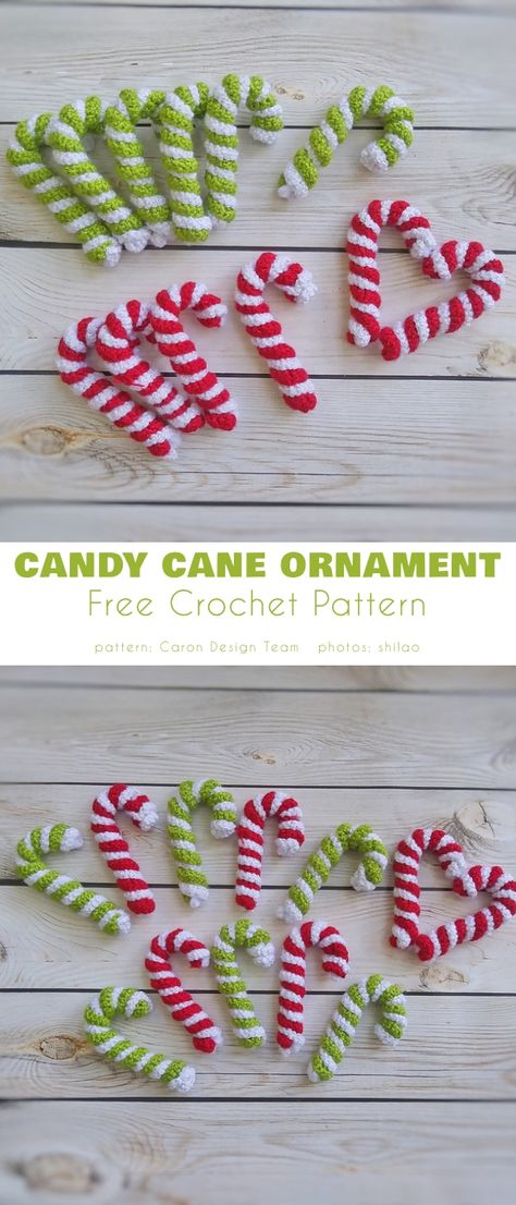 Marvellous Candy Cane Free Crochet Patterns Holiday Crochet Patterns, Crochet Christmas Ornaments Free, Crochet Ornament Patterns, Christmas Crochet Patterns Free, Crochet Christmas Gifts, Crochet Xmas, Candy Cane Ornament, Crochet Christmas Decorations, Crochet Ornaments