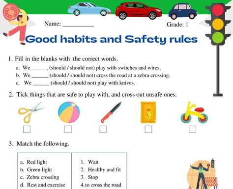 Good habits and safety rules class 1 worksheet Safety Rules Worksheet For Grade 1, Safe And Unsafe Worksheets, 2nd Class Evs Worksheet, Safety At Home Worksheet, Safety At Home For Kids Worksheets, Safety Rules Worksheet, Evs Worksheet For Class 1, Safety Rules At Home, Safety Rules At School