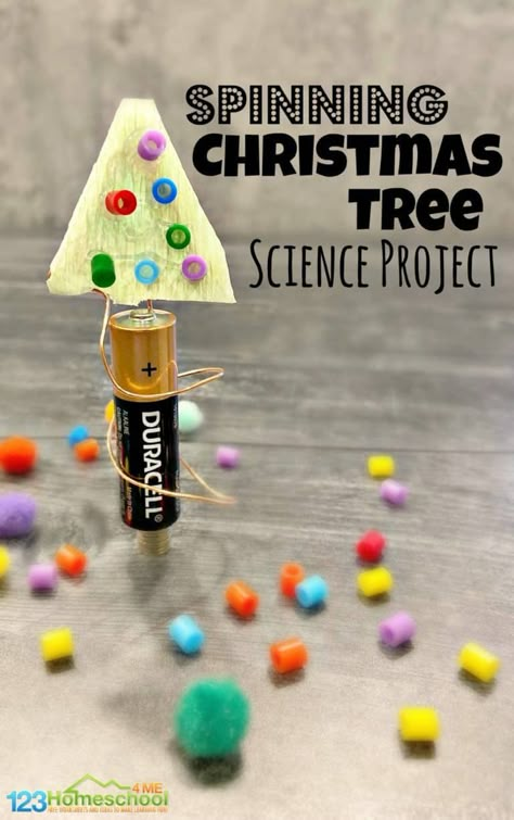 Xmas Science Experiments, Easy Christmas Experiments For Kids, Spinning Christmas Tree Science Project, 5th Grade Christmas Crafts Student, Christmas Craft 4th Grade Kids, Grade 3 Christmas Crafts, Student Holiday Crafts, Stem Christmas Tree, Christmas Party 3rd Grade