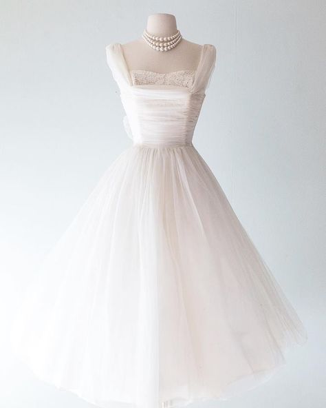 Vintage Prom Dresses 60s, 1960s Inspired Wedding Dress, 50’s Prom Dress, White 1950s Dress, 1950 Prom Dress, 50s White Dress, 60s Wedding Theme, Ethereal Clothes, Ethereal Prom Dress