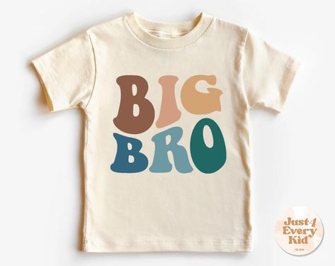 Big Bro Toddler Shirt, Cute Vintage Brother Kids Shirt, Natural Big Brother Toddler Tee, Sibling Natural Infant, Pregnancy Reveal Shirt ♥ Elegant t-shirt with round neckline and short sleeves. The loose fit and softness of the cotton gives you freedom of movement. Extremely soft and comfortable t-shirt made of 100% certified pure organic cotton, the production of which does not pollute the environment. ✧ Size T-shirt: 0-6M - 56-68 cm. 6-12 M - 68- 80 cm. 12-18M - 80-86 cm. 18-24M - 86-92 cm. 24- Big Brother Tshirt, Pregnancy Reveal Shirt, Shirt Elegant, Big Brother Shirt, Sibling Shirts, Sister Tshirts, Brother Shirts, Pregnancy Announcement Shirt, Big Sister Shirt