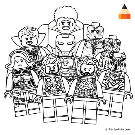 Coloring page for Kids - How To Draw LEGO Avengers Lego Drawing, Colouring Pages Superhero, How To Draw Avengers, Lego Marvel Coloring Pages, Lego Movie Coloring Pages, Wallpaper Avengers, Hulk Coloring Pages, Lego Coloring, Avengers Drawings