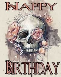 Happy Birthday Skulls Image, Happy Birthday Skulls, Skull Pics, Tattoo Website, Birthday Memes, Polynesian Tattoos, Kunst Tattoos, Tattoo Flowers, Holiday Graphics