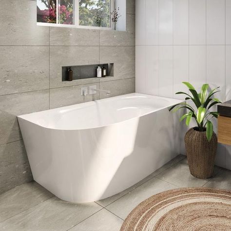 Buy Decina Natalia 1500 Back-To-Wall Corner Freestanding Bath, Model NA1500LW and NA1500RW online. Wide range of Decina Back-to-wall and Freestanding Baths delivered Australia wide at The Blue Space. Shop confidently with the best brands, service, price and warranties, guaranteed. Freestanding Corner Bath, Bath Support, Refinish Bathtub, Corner Bath, Back To Wall Bath, Stone Bath, Country Bathroom, Freestanding Bath, Main Bathroom