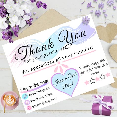 Thank You Cards Small Business, Thank You Cards For Small Business, Thank You Business Cards Ideas, Business Thank You Cards Design Ideas, Thank You Cards Ideas, Sticker Ideas To Draw, Thank You Business Cards, Business Card Logo Ideas, Packaging Ideas For Small Business