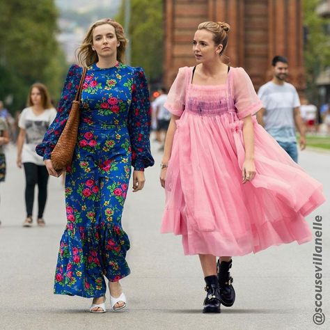 Villanelle Pink Dress, Villanelle Dress, Villanelle Style, Villanelle Outfits, Jodi Comer, Iconic Costumes, Style Icons Inspiration, Arizona Robbins, Simple Dress Casual