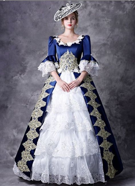 e se existisse uma outra Mikaelson, irmã mais nova de Finn, Freya, El… #vampiros # Vampiros # amreading # books # wattpad Marie Antoinette Dresses, Gaun Abad Pertengahan, Costume Masquerade, Rococo Dress, Antoinette Dress, Dress Outfits Party, Lace Costume, Princess Prom Dresses, Cocktail Dress Vintage