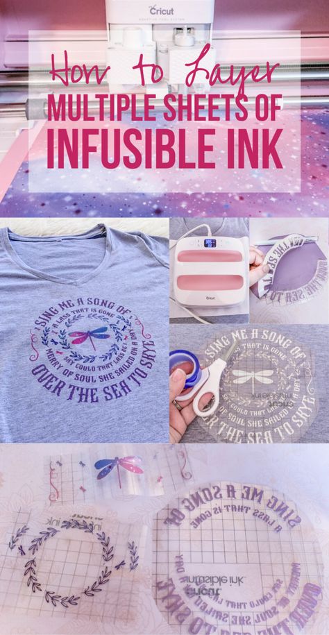 How To Use Infusible Ink Cricut, Infusible Ink Projects Shirts, Cricut Ipad, Cricut Infusible Ink Projects, Cricut Fabric, Cricut Learning, Infusible Ink Blanks, Bleach Shirt Diy, Cricut Projects Easy