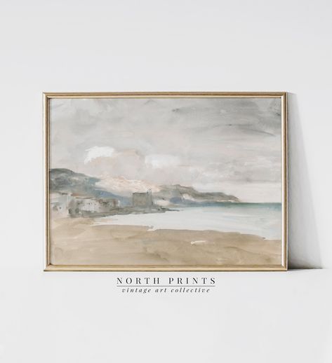 North Prints, Coastal Vintage, Vintage Coastal, Hur Man Målar, Coastal Landscape, Neutral Wall Art, Coastal Art, Gallery Wall Set, Vintage Artwork