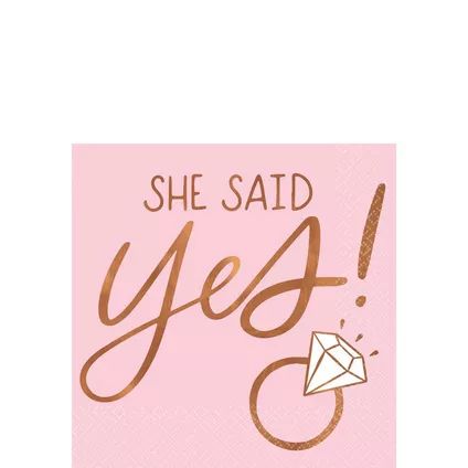 Blush & Rose Gold She Said Yes Beverage Napkins 16ct Bachelorette Party Supplies, She Said Yes, Party Kits, Halloween Party Supplies, Sports Themed Party, Blush Rose, Personalized Favors, Party Kit, Pink Paper