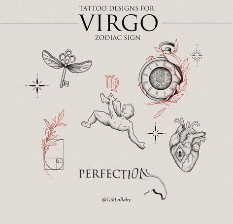 Virgo Sign Tattoo, Virgo Tattoo Designs, Tattoo Guide, Set Tattoo, Small Girly Tattoos, Horoscope Tattoos, Petit Tattoo, Virgo Tattoo, Clever Tattoos