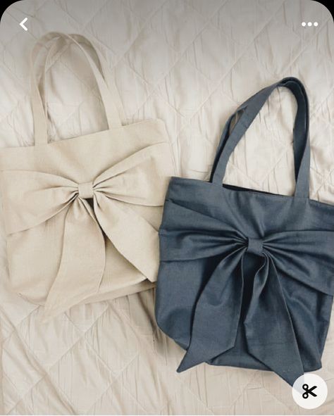 Diy Big Bow, Easy Tote Bag Pattern Free, Korean Shoulder Bag, Sew Tote Bag Pattern, Aesthetic Ribbon, Bow Tote Bag, Bow Trend, Tote Bag Pattern Free, Purse Sewing Patterns