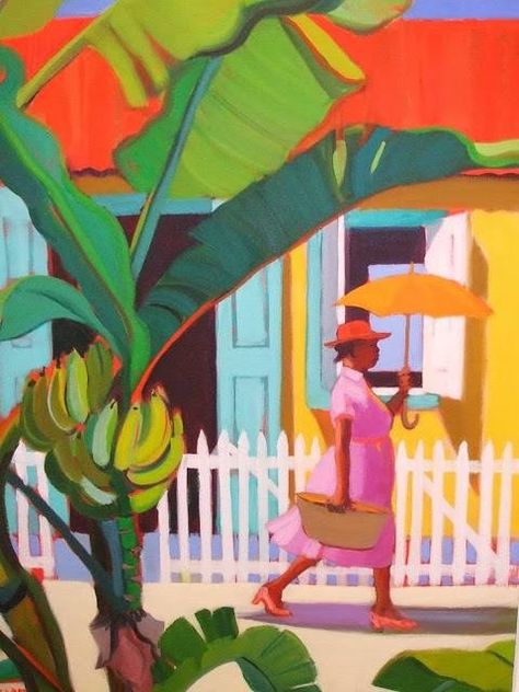 Tropical Painting, Afrique Art, Hawaiian Art, Caribbean Art, Island Art, Tropical Art, African American Art, Saint Martin, 인물 사진