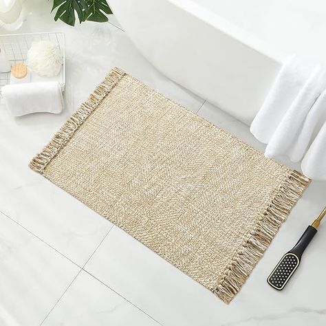 Amazon.com: MitoVilla Boho Bathroom Small Rug 2'x3', Tan Cream Cotton Woven Throw Rugs for Living Room, Modern Farmhouse Washable Kitchen Rugs, Area Rugs Floor Mat with Tassel for Entryway, Hallways : Home & Kitchen Sink Bedroom, Boho Bathroom Rugs, Washable Kitchen Rugs, Boho Bathroom Rug, Living Room Modern Farmhouse, Farmhouse Shower Curtain, Kitchen Rugs Washable, Farmhouse Shower, Unique Area Rugs