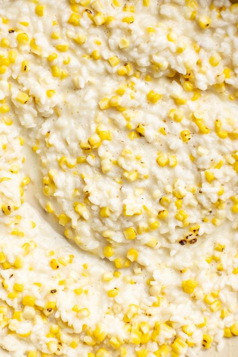 Celebrating the sweet flavor of fresh summertime corn, this corn risotto is sweet and slightly tangy, with just a touch of char. Sweet Corn Risotto, Crab Risotto, Corn Risotto, Greek Grilled Chicken, Lobster Risotto, Tomato Risotto, Italian Dinner Recipes, Chicken Gyros, Italian Dinner