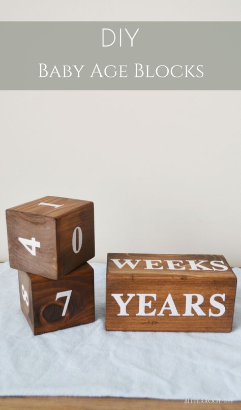 Kids Woodworking Projects, Baby Age Blocks, Wooden Baby Blocks, Milestone Blocks, Cricut Baby, Crafts For Teens To Make, Diy Blocks, Woodworking Projects For Kids, Diy Baby Gifts