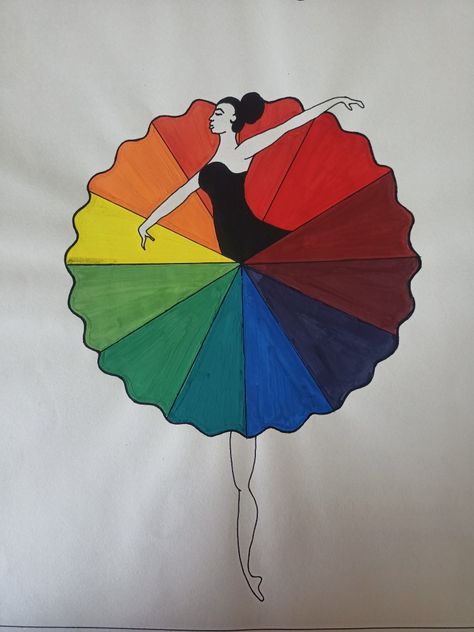 Color Wheel Design Ideas Art, Colour Wheel Ideas Creative Art, Colour Wheel Drawing, Color Wheel Art Projects High Schools, Warm And Cool Colors Drawing, Primary Colours Art Ideas, Secondary Colours Art Ideas, Color Wheel Design Creative, Colour Wheel Ideas Creative