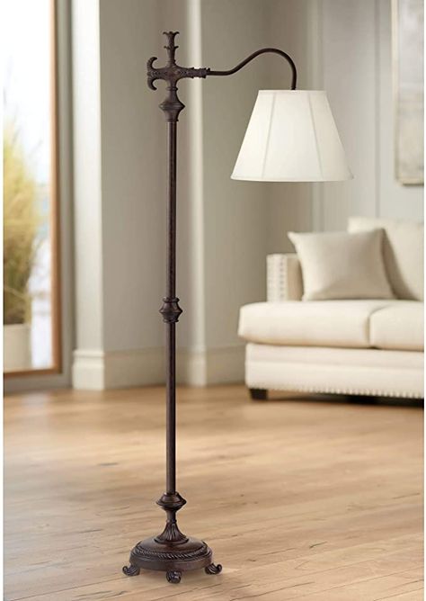 Hancock Traditional Downbridge Floor Lamp Bronze Natural Linen Empire Shade for Living Room Reading Bedroom Office - Regency Hill - - Amazon.com French Country Floor Lamp, Shabby Chic Floor Lamp, Farmhouse Floor Lamp, Classic Floor Lamp, Lamp Styles, Farmhouse Floor Lamps, Cactus Embroidery, Floor Lamp Styles, Bronze Floor Lamp