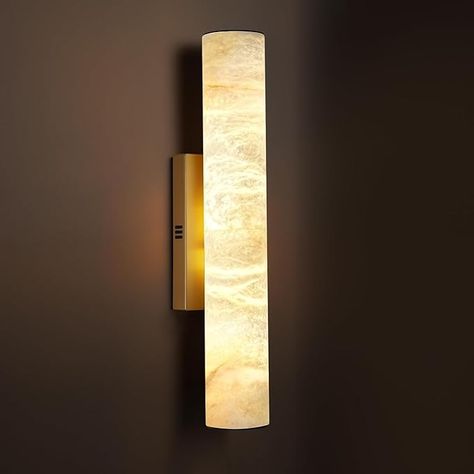 Alabaster Wall Sconces, 20" Brass Wall Sconce, Modern Bathroom Sconces, Indoor Gold Wall Sconces, Spanish Natural Marble Sconces Wall Lighting for Living Room, Bedroom, Hallway, Stairs - Amazon.com Modern Bathroom Sconces, Gold Wall Sconces, Hallway Stairs, Lighting For Living Room, Bathroom Sconces, Gold Wall, Ceiling Fan In Kitchen, Brass Wall, Wall Lighting