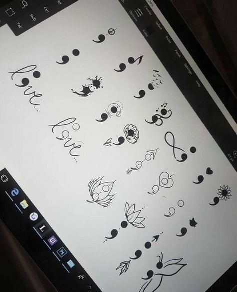 Tattoos Semicolon, Colon Tattoo, Semicolon Tattoo, Muster Tattoos, Buch Design, Small Girl Tattoos, Health Tattoo, Disney Tattoo, Flash Design