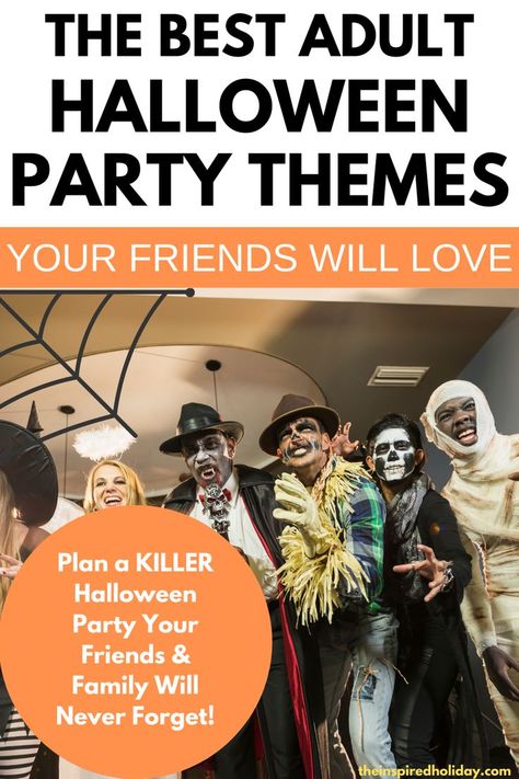 Adult Only Halloween parties are back in a big way this year. Plan an epic Halloween party for your friends and family using any one of these fun party themes. Wait until you see all the cool Halloween party ideas you can use. 40th Birthday Costume Party, Halloween Theme Party For Adults Costume Ideas, Halloween Party Themes Costumes, Halloween Dance Theme Ideas, Funny Halloween Party Themes, Halloween Themed Parties For Adults, Halloween Theme Parties For Adults, Halloween Theme Week Ideas, 2023 Halloween Party Ideas