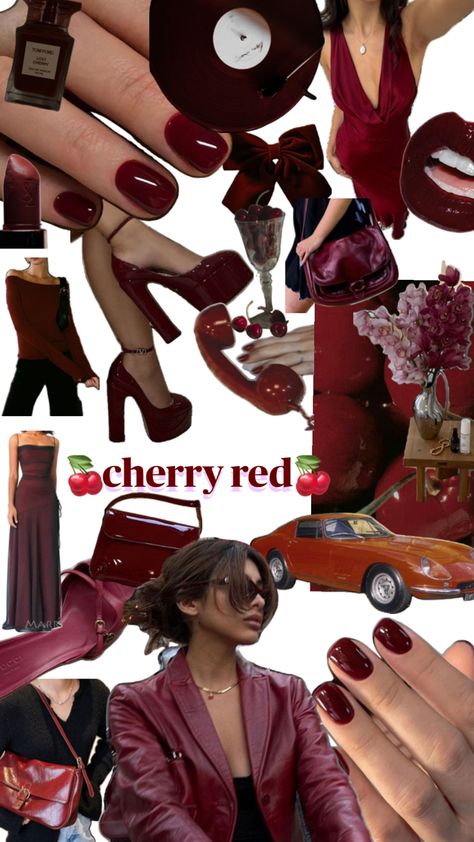 cherry red, red aesthetic, aesthetic red wallpapers, cherry red wallpapers, cherry, lipstick, red nails, red nails aesthetic, red outfits, red outfit ideas, red outfit inspo, outfit inspiration, aesthetic red outfits, jewellery, red aesthetics, coquette, lana del ray, lana del ray aesthetic, red shoes, red lips Aesthetic Red Outfits, Nails Aesthetic Red, Red Nails Aesthetic, Lana Del Ray Aesthetic, Cherry Red Lipstick, Red Outfit Ideas, Outfit Ideas Red, Ray Aesthetic, Cherry Lipstick