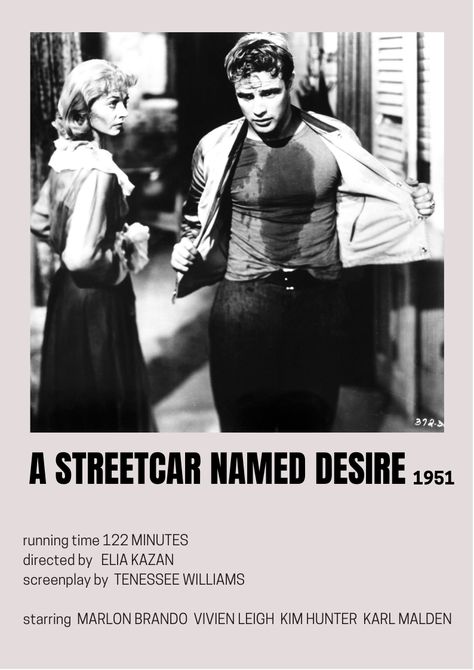 the daddiest Streetcar Named Desire Poster, Marlon Brando Movies, Movie Suggestions, Movie Board, A Streetcar Named Desire, Polaroid Posters, Movie To Watch List, Minimalist Posters, Poster Movie