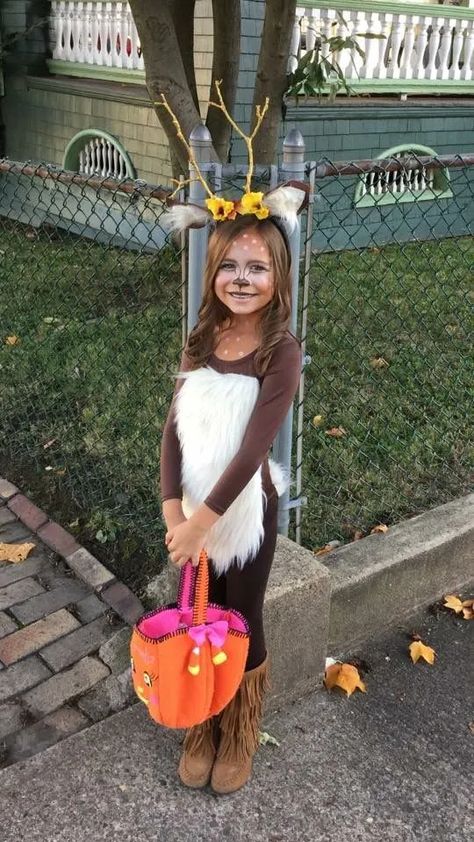 50+ Kids Who Took Halloween Costumes To Another Level - HubPages Girl Deer Costume, Deer Costume For Kids, Deer Halloween Costumes, Reindeer Costume, Deer Costume, Diy Costumes Women, Kids Costumes Girls, Diy Halloween Costumes For Women, Diy Costumes Kids