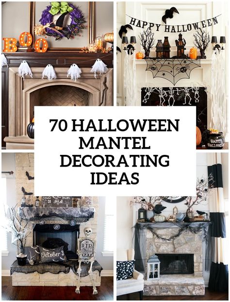 70 Great Halloween Mantel Decorating Ideas Halloween Mantel Decorating Ideas, Halloween Mantel Decor, Mantel Decorating Ideas, Halloween Mantle Decor, Halloween Fireplace, Mantel Decorating, Mantel Ideas, Halloween Mantle, Halloween Mantel