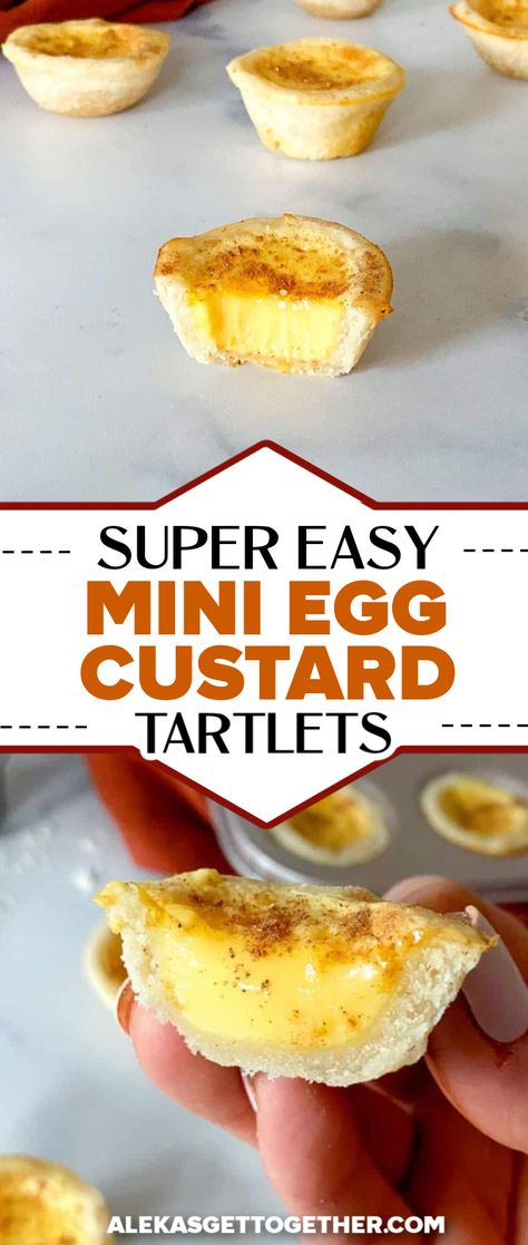 Mini Custard Pies, Mini Custard Tarts, Homemade Pastry Dough, Custard Tartlets, Dessert Tarts Mini, Tart Shells Recipe, Custard Recipe Easy, Mini Tartlets, Custard Tarts Recipe