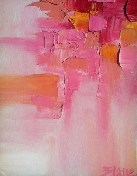 Oil Painting Abstract Texture, Oil Paintings Abstract, Textured Oil Painting Palette Knife, Pink And Orange Abstract Art, Colourful Oil Paintings, Abstract Color Painting, Acrylic Painting Patterns, Pink Textured Art, Acrylic Palette Knife Painting