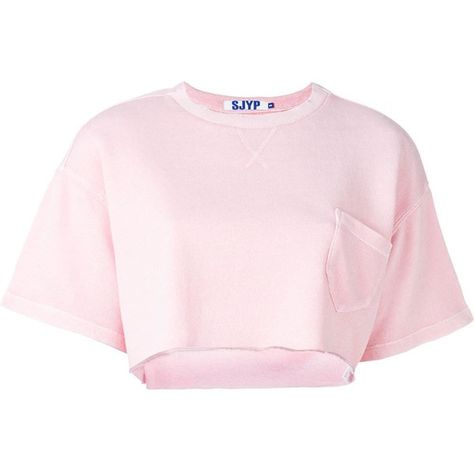 Steve J & Yoni P shortsleeved crop sweatshirt ($89) ❤ liked on Polyvore featuring tops, shirts, crop tops, crop, shirt top, short sleeve cotton shirts, cotton crop top, cropped tops and cropped shirts Pink Crop Top Hoodie, Shirts Crop, Crop Top Hoodie, Crop Top Sweatshirt, Sweatshirt Short Sleeve, Pink Crop Top, Crop Top Outfits, Crop Top And Shorts, Cute Crop Tops