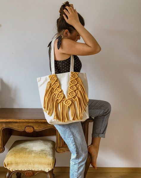 Mustard Macrame, Macrame Market Bag, Macrame Tote Bag, Boho Shoulder Bag, Boho Chic Bags, Macrame Headboard, Boho Tote Bag, Macrame Purse, Boho Tote