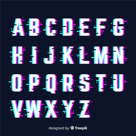 Muestra abecedario glitch vector gratuito | Premium Vector #Freepik #vector # # # # Gradient Typography, Template Character, Glitch Font, Letras Cool, Technology Template, Tipografi 3d, Glitch Text, Pixel Font, Alphabet Templates