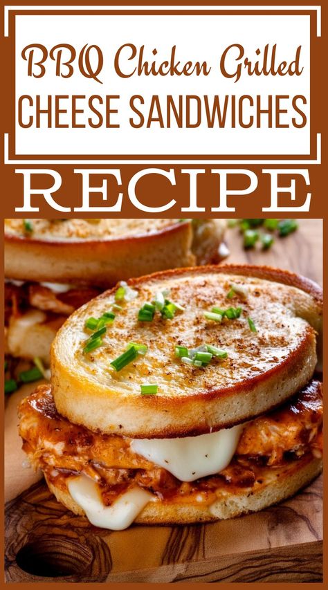 BBQ Chicken Grilled Cheese Sandwiches Recipe Bbq Chicken Grilled Cheese, Chicken Grilled Cheese, Grilled Chicken Sandwich, Chicken Subs, Bbq Chicken Sandwich, Grill Cheese Sandwich Recipes, Food Bbq, Chicken Grilled, Grilled Bbq Chicken