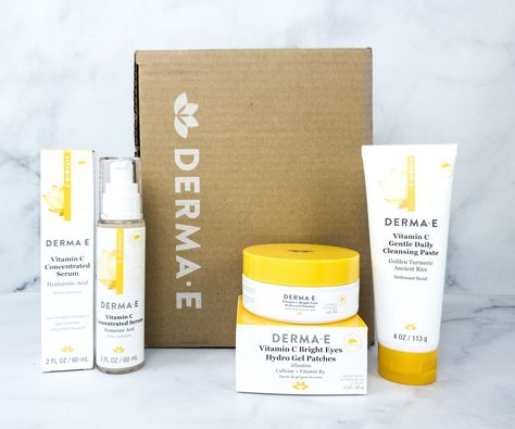 See all the clean beauty products included in the Derma-E Vitamin C collection!    Derma-E Vitamin C Collection Review →  https://hellosubscription.com/2020/04/derma-e-vitamin-c-collection-review/ #DermaE  #subscriptionbox Clean Beauty Products, Bright Eyes, Uneven Skin, Subscription Boxes, Uneven Skin Tone, Natural Glow, Reduce Inflammation, Hydrate Skin, Clean Beauty