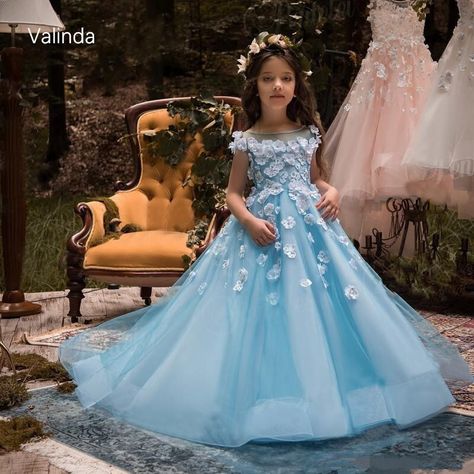 Cheap Flower Girl Dresses, Buy Quality Weddings & Events Directly from China Suppliers:Blue Pageant Dress for Girls Wedding Birthday Formal Party Wear Kids Couture Children Clothing Enjoy ✓Free Shipping Worldwide! ✓Limited Time Sale ✓Easy Return. Blue Pageant Dress, Girls Pageant Gowns, Flower Girl Dresses Blue, Girls Blue Dress, First Communion Dresses, Girls Pageant Dresses, Occasion Dresses Wedding, Kids Couture, Flower Girl Dress Lace