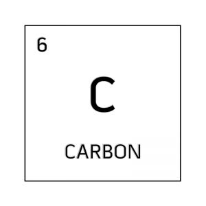 Black and white element cell for carbon. Carbon Element Symbol, Carbon Periodic Table, Periodic Chart, Carbon Element, Chemistry Periodic Table, Atomic Number, Science Stickers, Element Symbols, Fair Projects