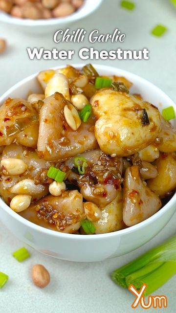 Water Chestnut Recipes, Waterchestnut Recipes, Garlic Water, Chestnut Recipes, Water Chestnut, Water Chestnuts, Chestnut, Side Dishes, Garlic