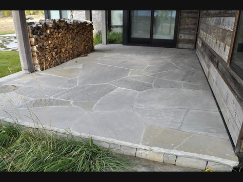 Windsor Gray Flagstone Walkway, Front Walkway, Stone Steps, Flagstone Flooring, Landscape Stone, Building Stone, Home Exterior Makeover, Flagstone Patio, Exterior Makeover