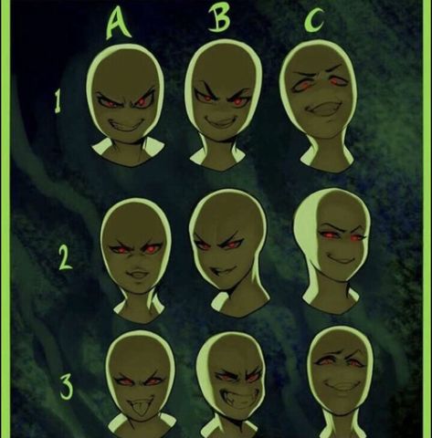 Psychotic Expression Reference, Drawing Expression Chart, Delinquent X Nerd, Expression Chart Reference, Sinister Expression, Expression Chart, Drawing Face Expressions, Drawing Faces, Drawing Expressions