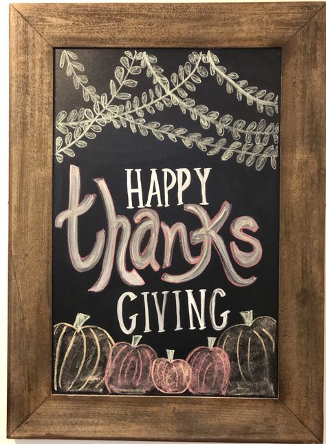 Thanksgiving Chalkboards Ideas, Thanks Giving Chalk Art, Thanks Giving Chalkboard Ideas, Chalkboard Thanksgiving Ideas, Thanksgiving Chalkboard Art Easy, Happy Thanksgiving Chalkboard Art, November Chalkboard Ideas, Friendsgiving Chalkboard Sign, Thanks Giving Chalkboard